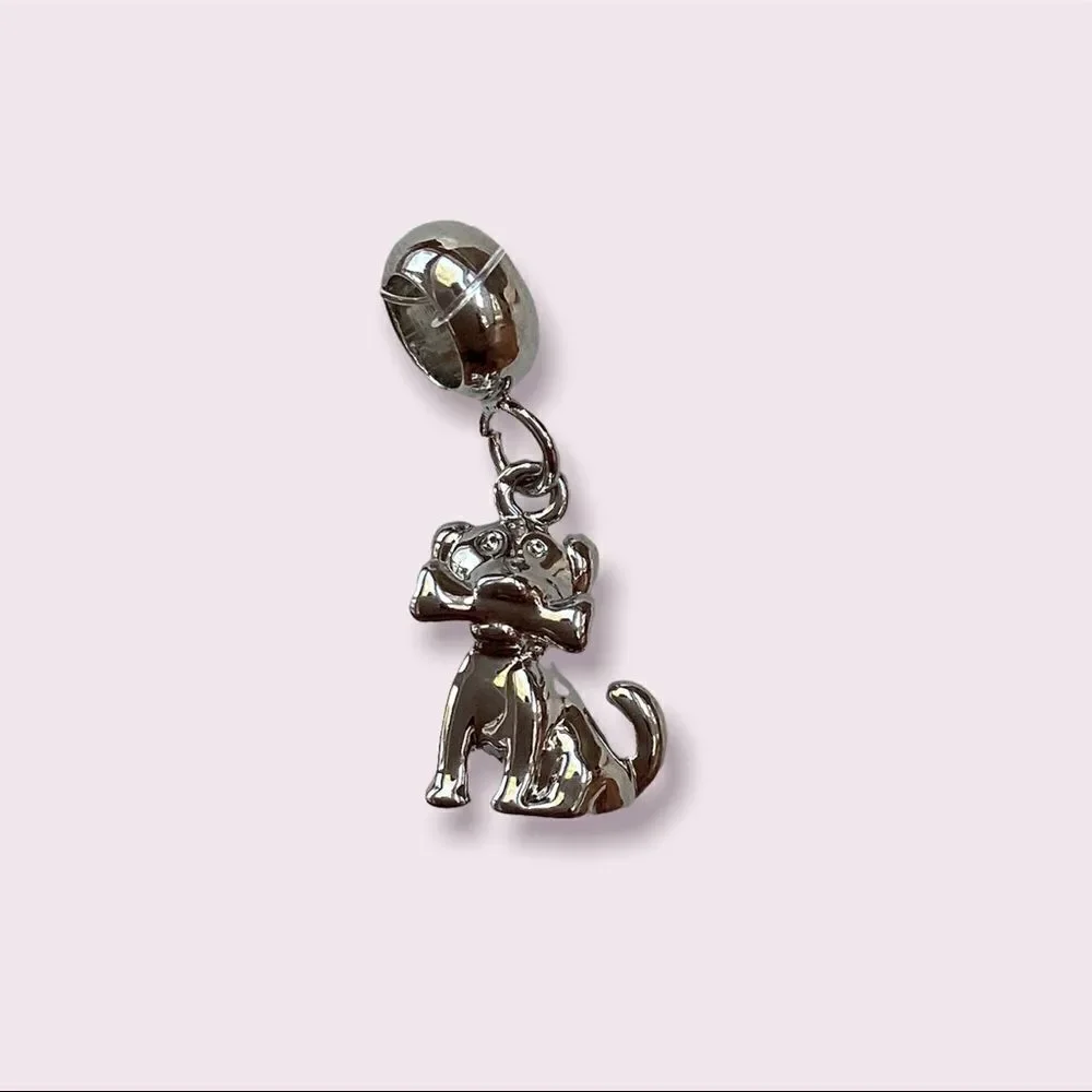 2/$18 Silver Puppy Dog Charm - mix and match - all charms